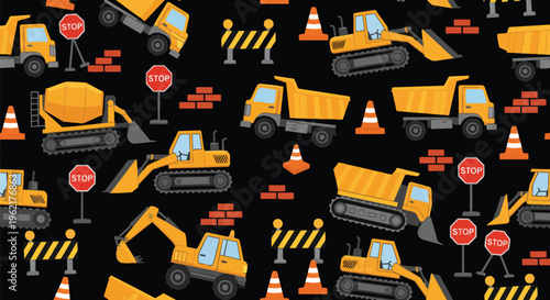 Vibrant Construction Pattern with Dynamic Visuals perfect for website design, print media, and social media campaigns.