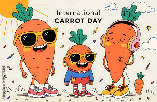 funny cartoon carrots April 4: International Carrot Day poster