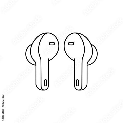 Wireless Earbuds Line Art Vector Icon for Mobile Apps and Websites