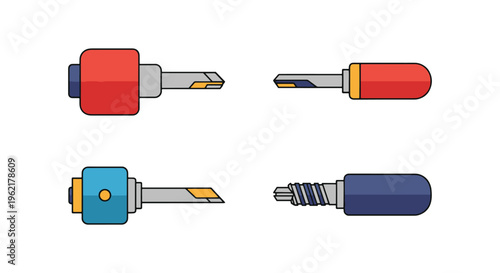 Lathe Tool Set Line art vector minimal abstract