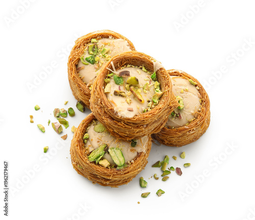 Tasty baklava and pistachio...