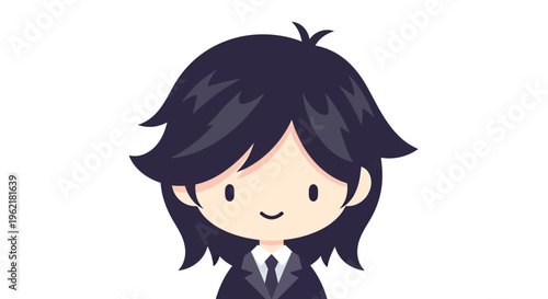 Stylized cartoon character illustration embodying a modern professional appearance