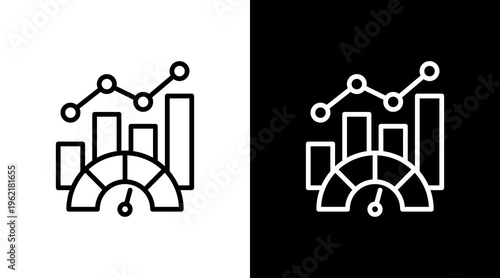 Performance Metrics White Icon Set Design
