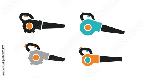Leaf Blower Line art vector modern clean shapes illustration