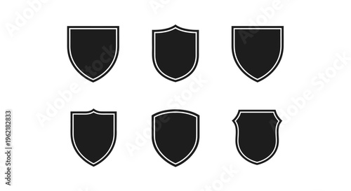 Shield icons, emblems, and crests for security, heraldry, and protection concepts