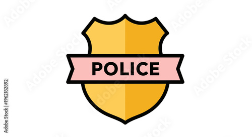 Police badge icon symbolizing law enforcement and public safety, a symbol of authority and protection