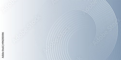 white abstract background with glowing circles. Swirl circular lines pattern. Geometric spiral. Twirl element. Modern graphic design. Futuristic technology concept.