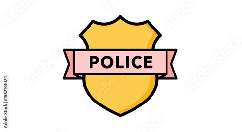 Police Badge Emblem - A symbol of law enforcement and authority, representing justice and security