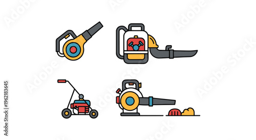 Leaf Blower Line art vector simple abstract pattern illustration