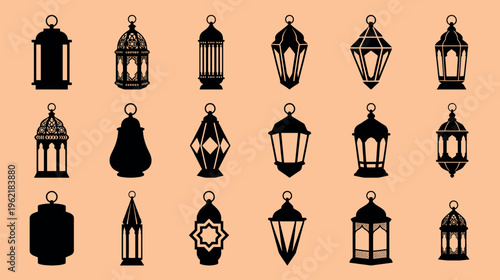 Collection of traditional Islamic lanterns for Ramadan and Eid celebrations.