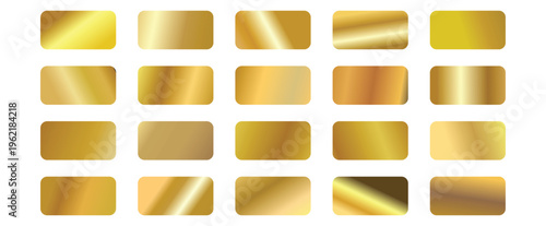 Luxury collection of gold gradients. trendy gold gradient vector palette for  abstract template.