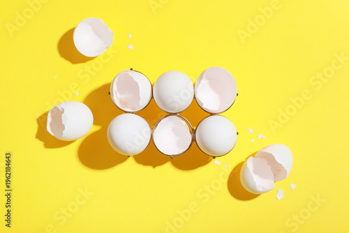 Metal holder with egg shell...