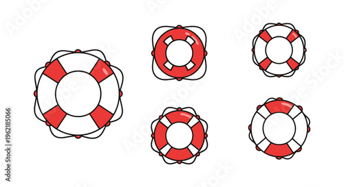 Life Buoy Line art vector set creative color pattern illustration
