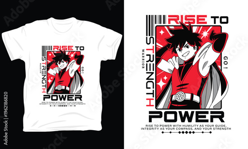 Rise strength warrior power illustration vector t shirt graphic art.