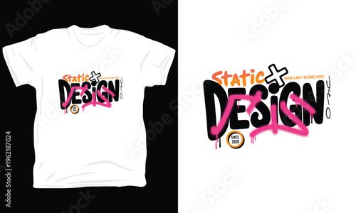 Static design vector illustration, abstract text with paint drips and spray paint effect.