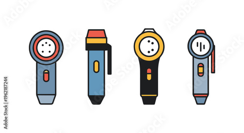 Medical Penlight Line art modern abstract colorful shapes vector
