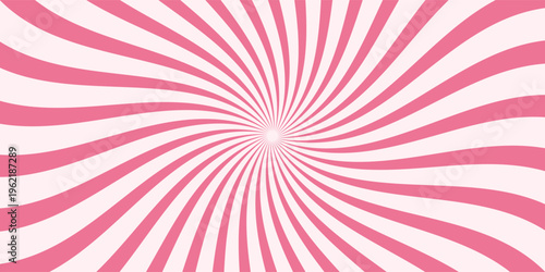 Pink circus background. Funfair swirl patern. Spiral carnival pattern.