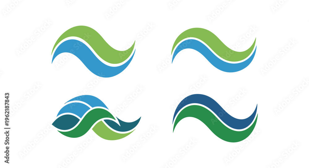 Naklejka premium Line Wave Icon art vector modern abstract color pattern