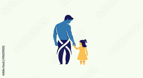 A father and daughter hold hands