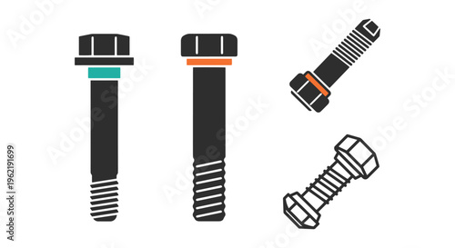 Lag Bolt Line art vector set abstract modern illustration