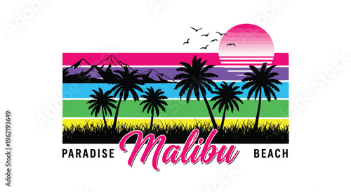 Vibrant Vector with blurred lines and beach view, concept for travel brochures, website design, and social media campaigns.