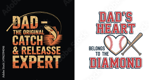 Dad the original catch and release expert fishing t-shirt design Keywords: dad the original catch