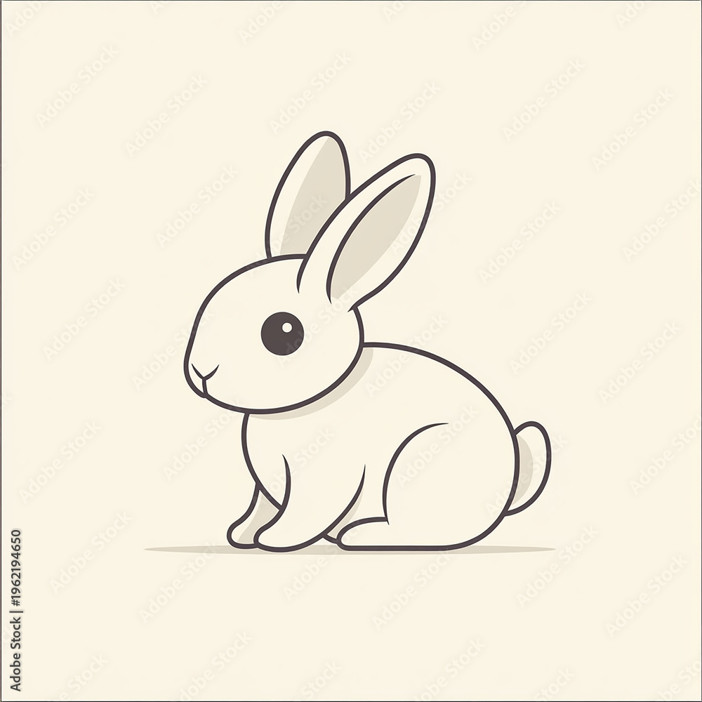 Obraz premium rabbit vector isolated whitebackground.