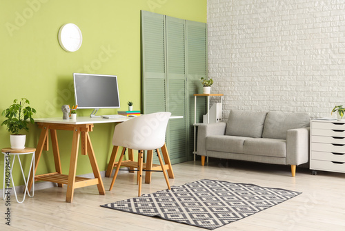 Interior of office with wor...