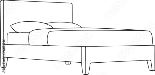 Simple line of a bed with headboard and footboard bedroom furniture