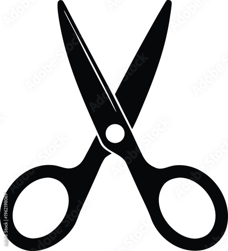Black scissors vector icon symbol cutting tool graphic