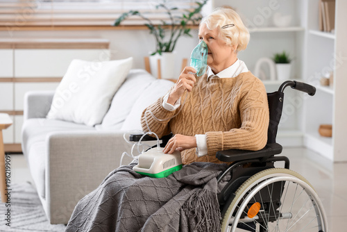 Senior woman in wheelchair ...