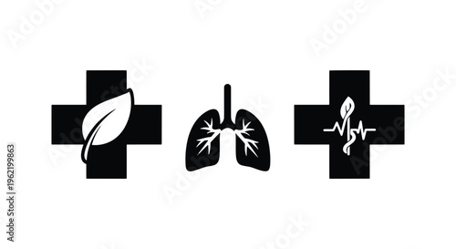 Oxygen Therapy Line art vector abstract modern shape illustration