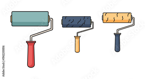 Paint Roller Cover Line art clean simple shapes illustration