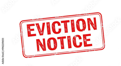 Red rubber ink stamp with the words Eviction Notice on paper isolated png