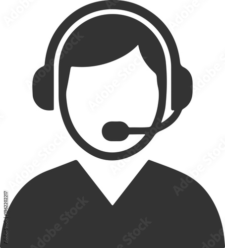 Call Center Operator Icon | Customer Support Headset Symbol