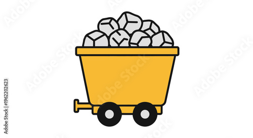 Mineral Extraction Line art clean simple illustration vector