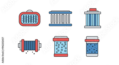 Membrane Filter Line art simple abstract color design vector