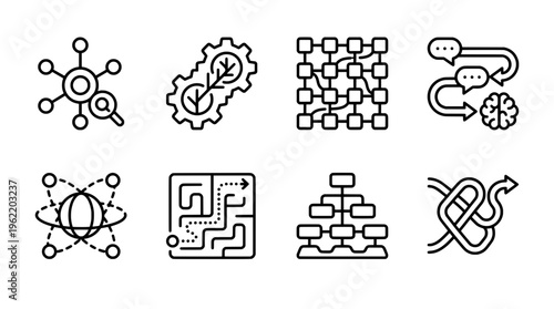 Abstract illustration of various concepts and ideas for graphic design uses