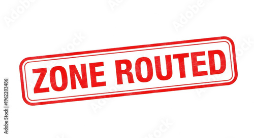 Red ink rubber stamp with the text zone routed for business use isolated png