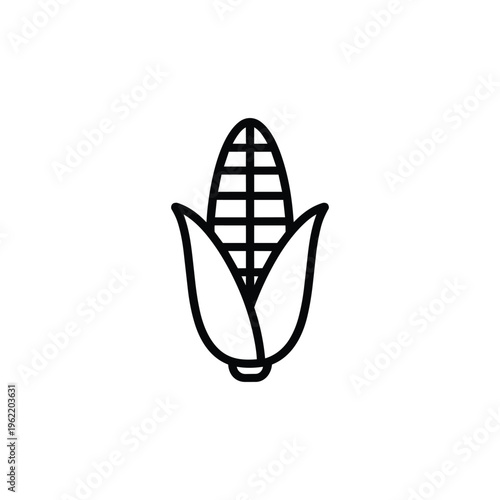 Corn icon black and white corn vector outline simple corn symbol for farming and agriculture design