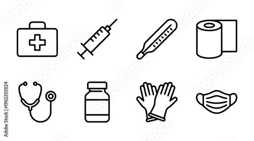 Medical icons set healthcare symbols for clinic and hospital use