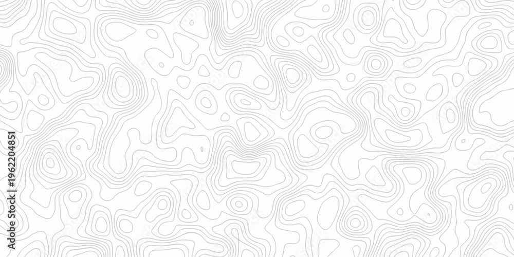 Fototapeta premium White topography map line geometric grid outline curve counter map wavy design. topography relief discovery area black spiral line space landscape texture background.