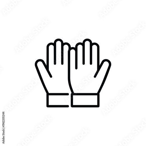Farming gloves icon black and white farming gloves line art agriculture protective workwear vector illustration