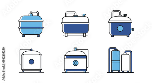 Quenching Tank Line art vector clean simple shapes illustration