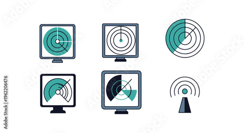 Radar Ping Line art vector minimal abstract illustration
