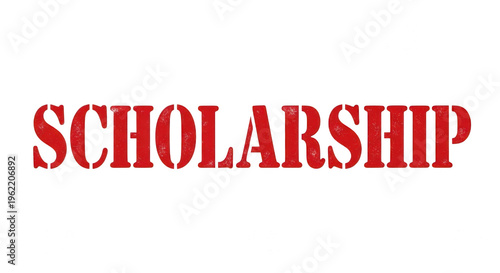 Red grunge rubber stamp with the word scholarship on a page isolated png