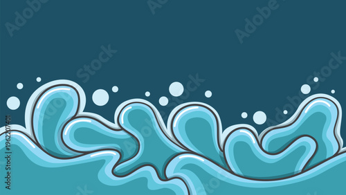 Background of dark blue waves crashing with bubbles, creating a stunning ocean vista. Suitable for oceanthemed designs and seaside concepts.