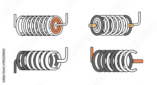 Metal Coil Line art vector creative abstract modern illustration