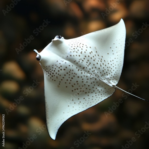 Graceful Stingray Gliding Through Tranquil Underwater Environment