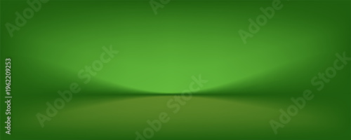 Abstract gradient podium background. Empty green 3D studio background. Clean scene for product presentation mockup template. eps 10